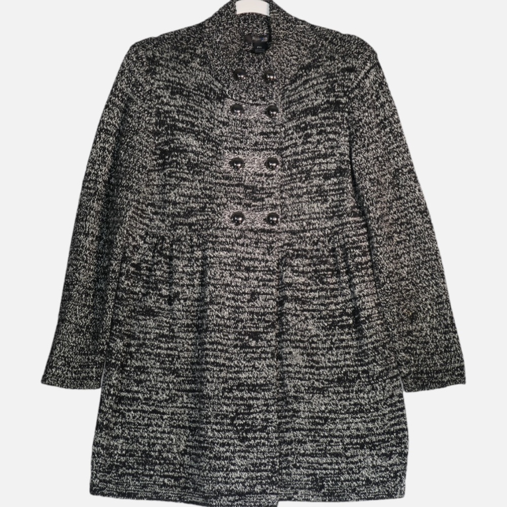 Style & Co Double Breasted Black & White Cardigan Sweater Size Large